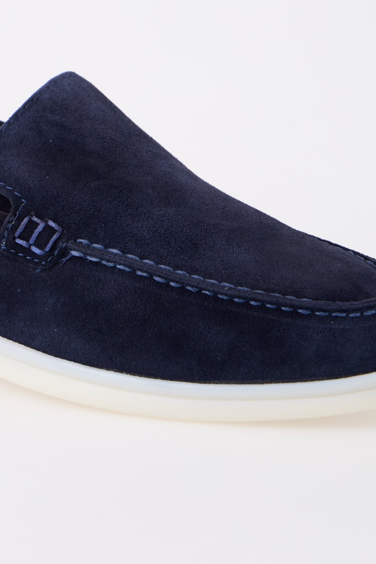 Azure Lacivert Süet Hakiki Deri Loafer